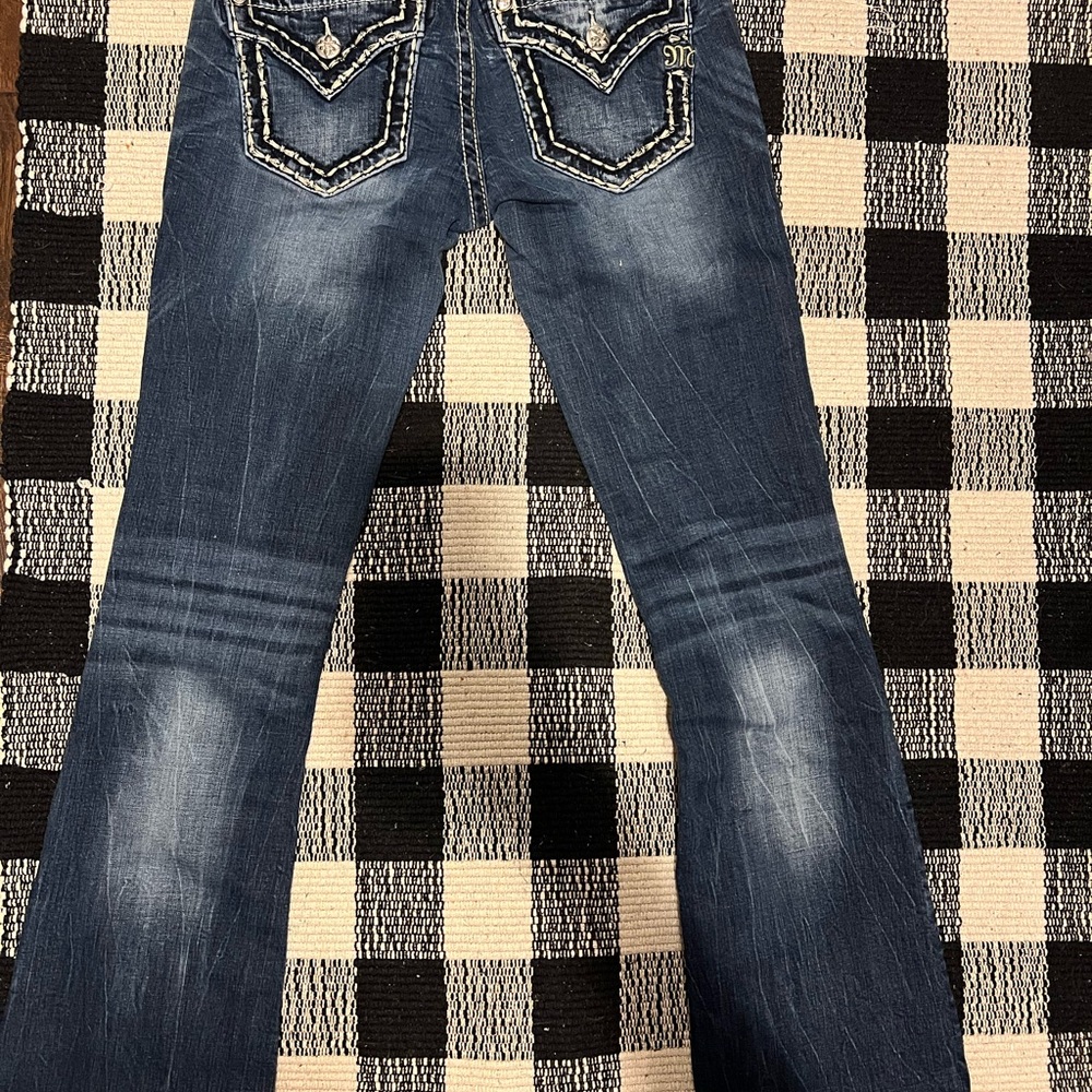 Miss Me Dark Wash Denim Jeans with Contrast Stitching